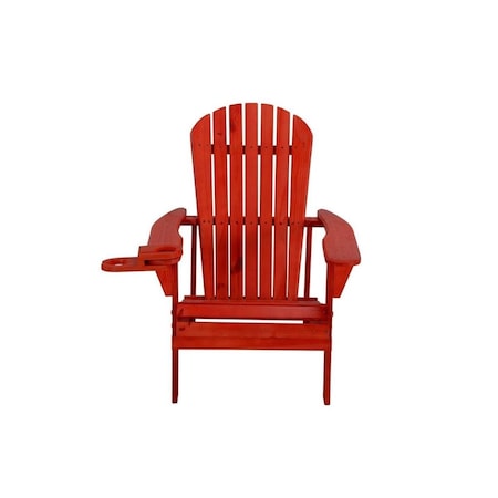 W Unlimited Earth Collection Adirondack Chair with Phone & Cup Holder, Red SW2101RD